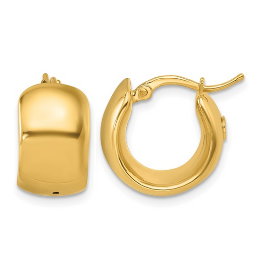 ITALY: 14K Polished 9.3mm Round Hoop Earrings