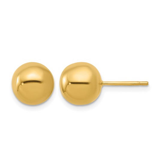 14K 8mm Luxe Weight Ball Post Earring Mounting