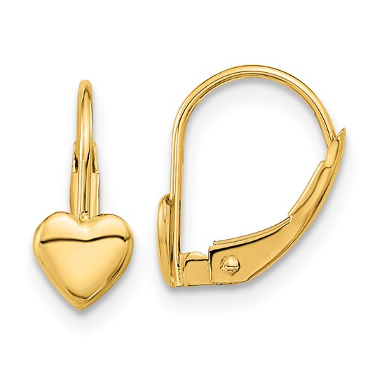 14K Heart Earrings