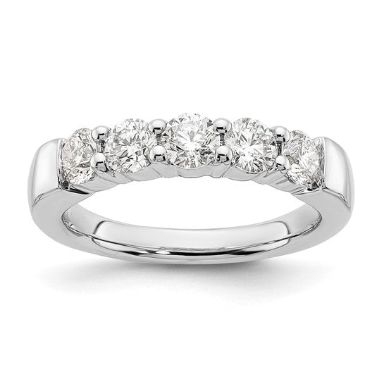 Platinum 5 stone diamond band