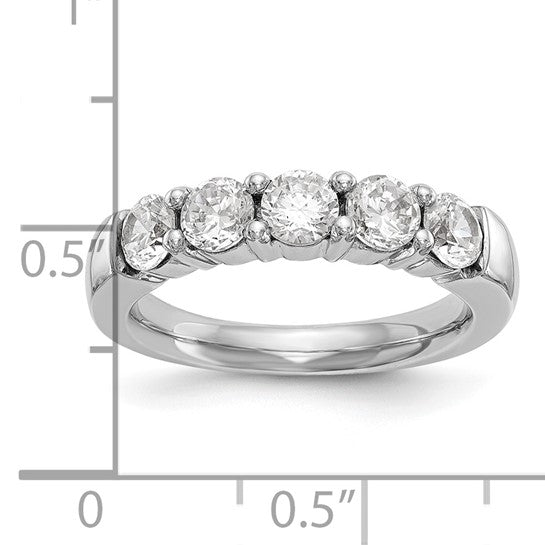 Platinum 5 stone diamond band
