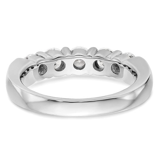 Platinum 5 stone diamond band