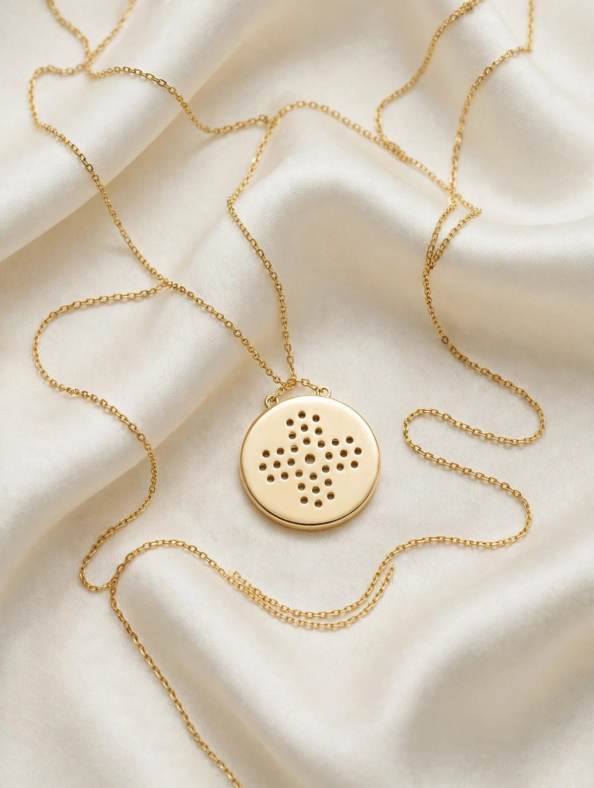 14K Yellow Gold Clover Diamond Necklace