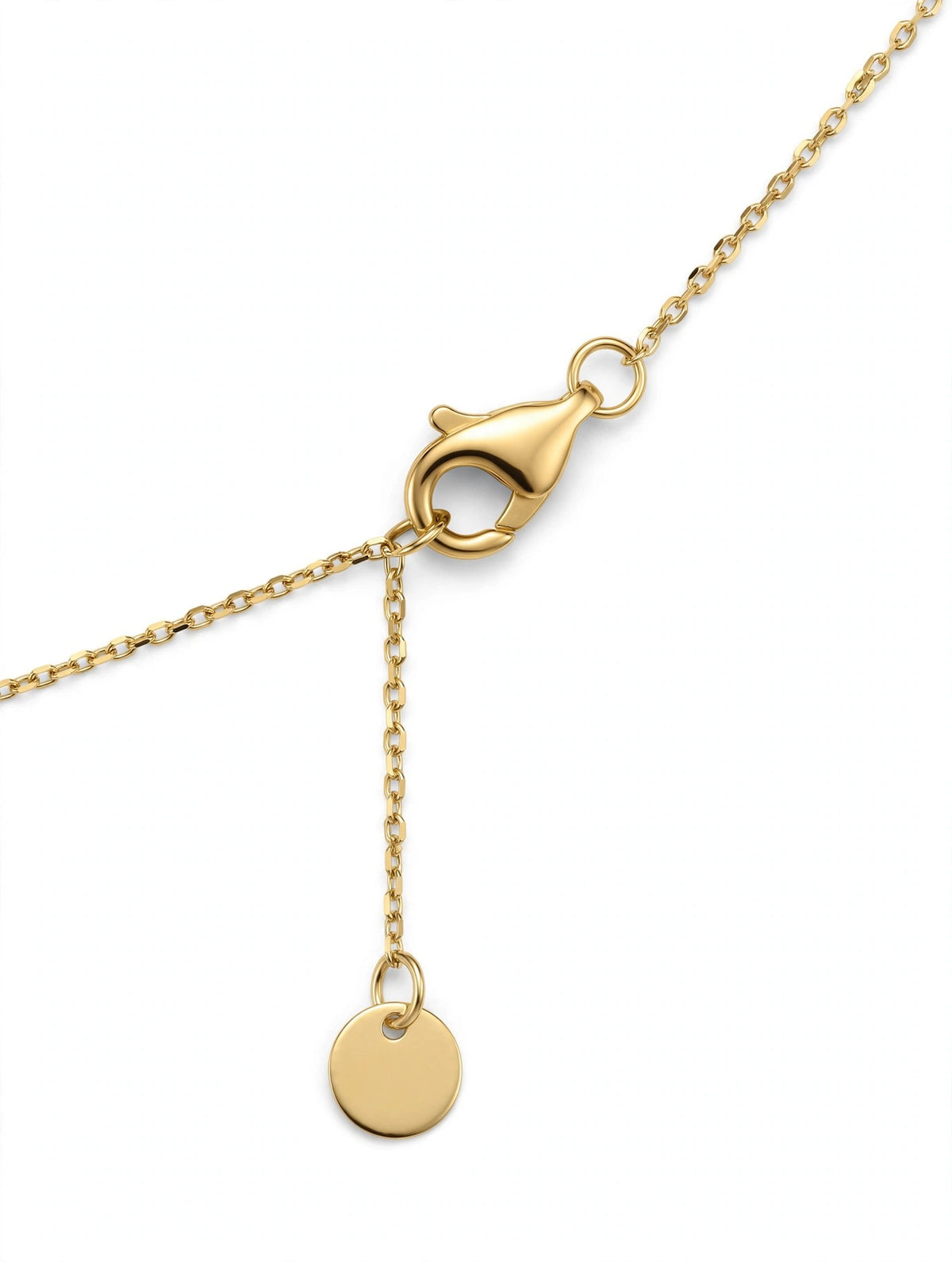 14K Yellow Gold Clover Diamond Necklace