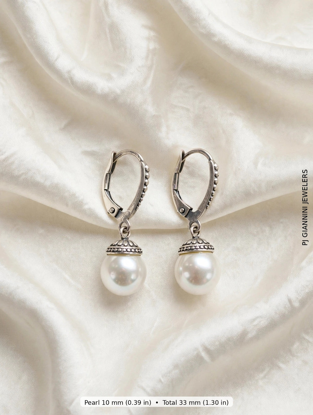 Sterling Silver Pearl Dangle Earrings