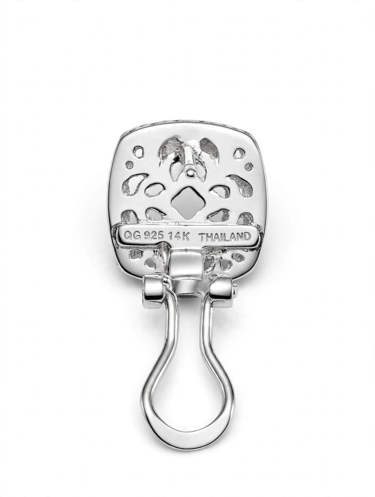 Mother of Pearl Omega Back Earrings — Sterling Silver & 14K Gold