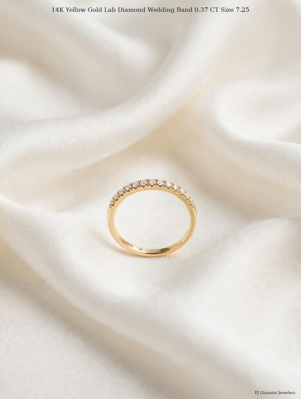 14K Yellow Gold Lab Diamond Wedding Band