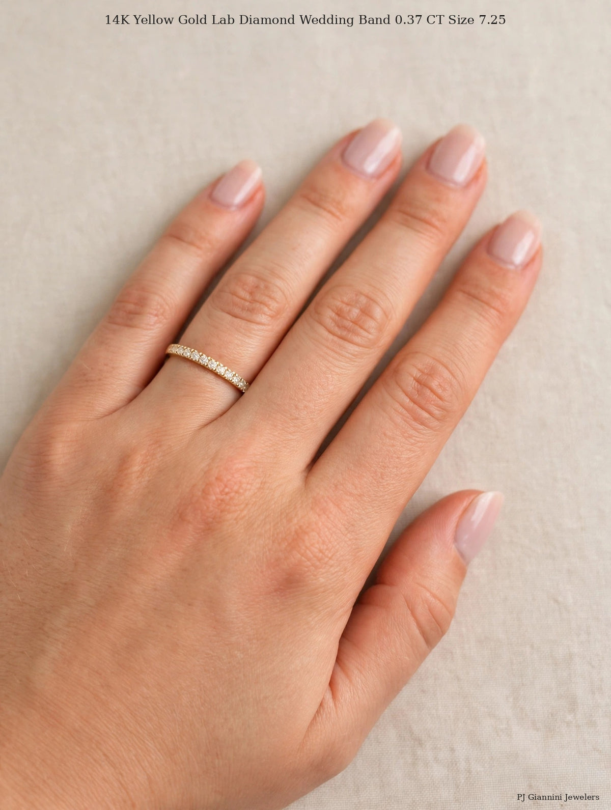 14K Yellow Gold Lab Diamond Wedding Band