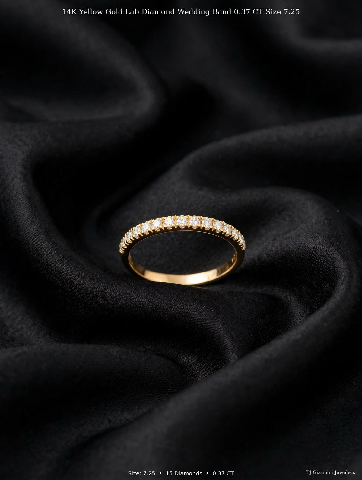 14K Yellow Gold Lab Diamond Wedding Band