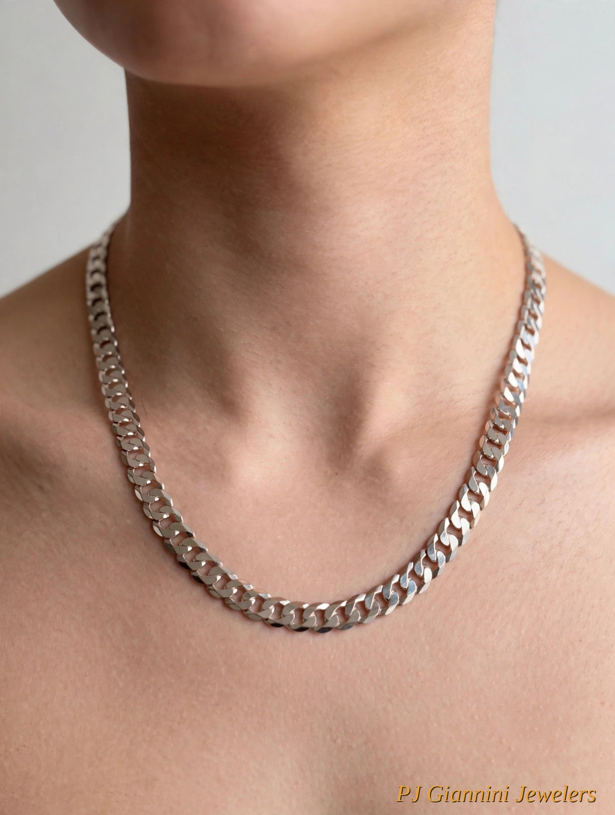 Sterling Silver Cuban Curb Chain Necklace — 24 in, 10 mm