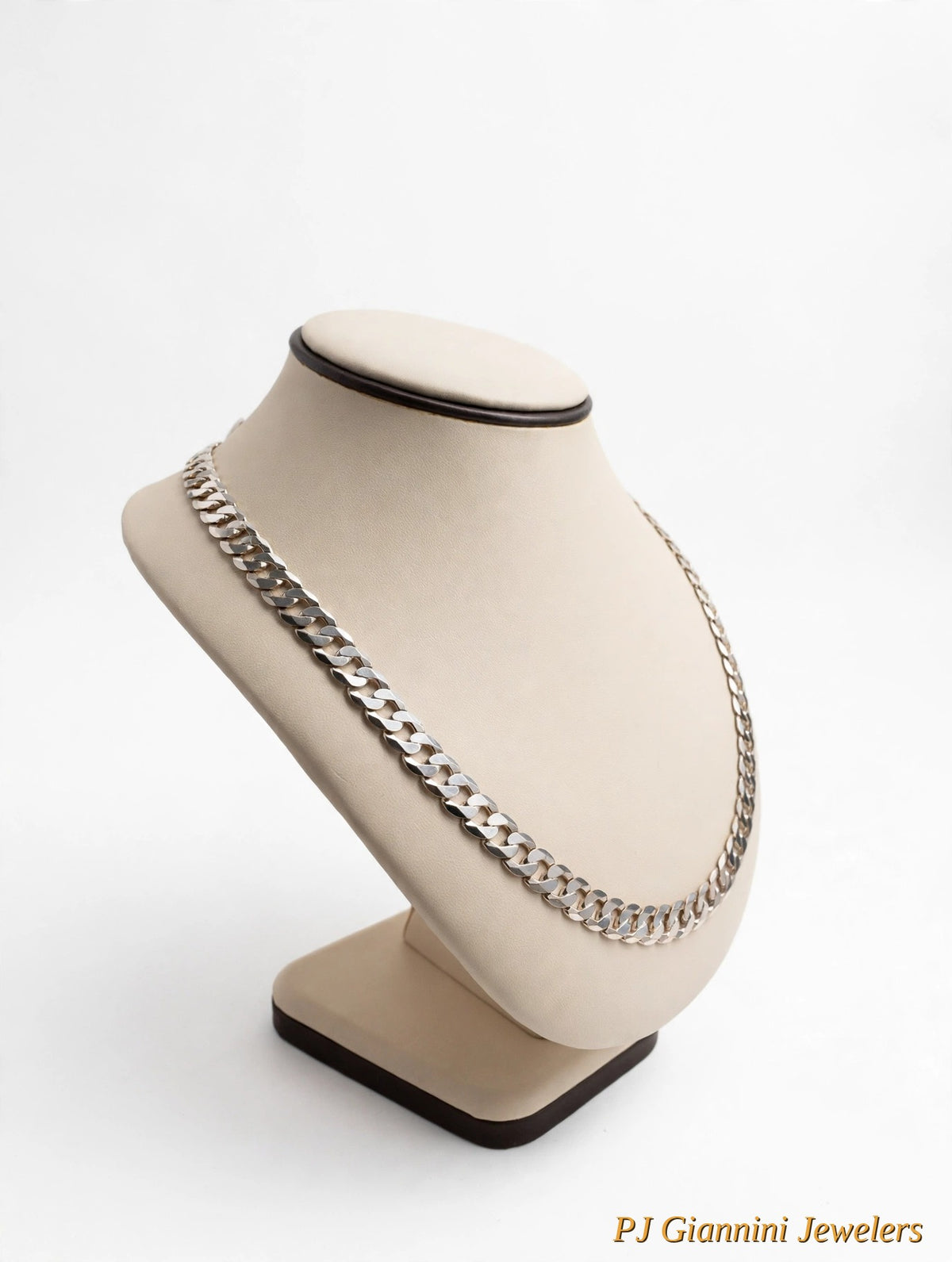 Sterling Silver Cuban Curb Chain Necklace — 24 in, 10 mm