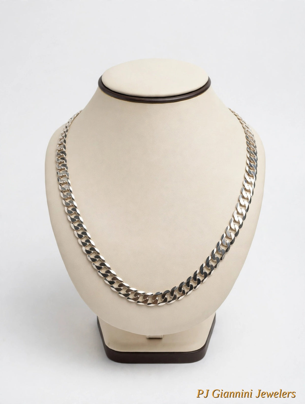 Sterling Silver Cuban Curb Chain Necklace — 24 in, 10 mm