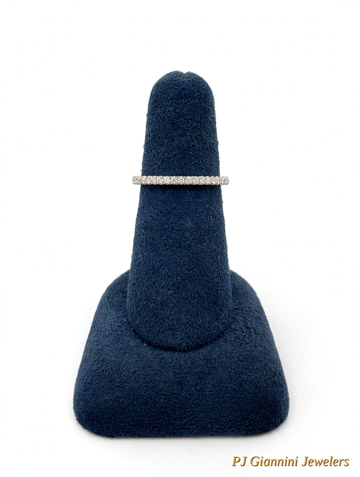 14K White Gold Diamond Band Ring — 0.25 CT, 21 Round Diamonds, G SI1, Size 5.75