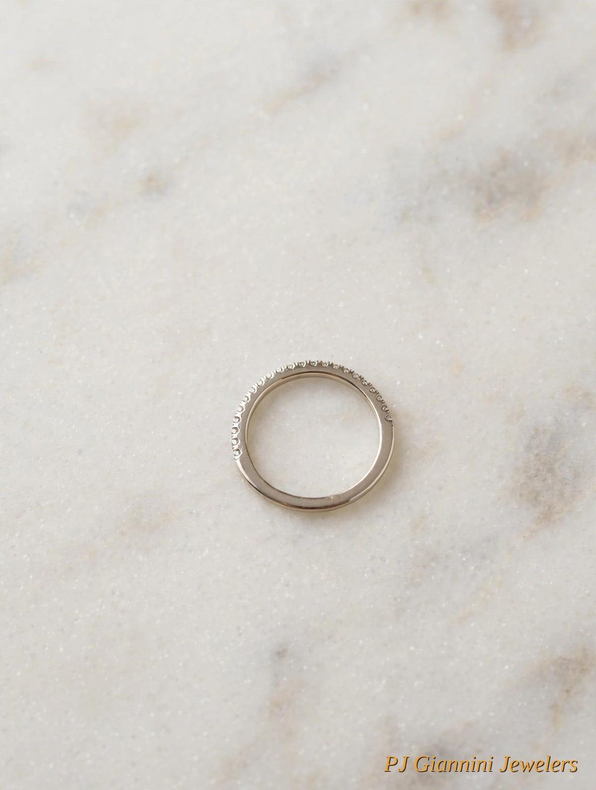 14K White Gold Diamond Band Ring — 0.25 CT, 21 Round Diamonds, G SI1, Size 5.75
