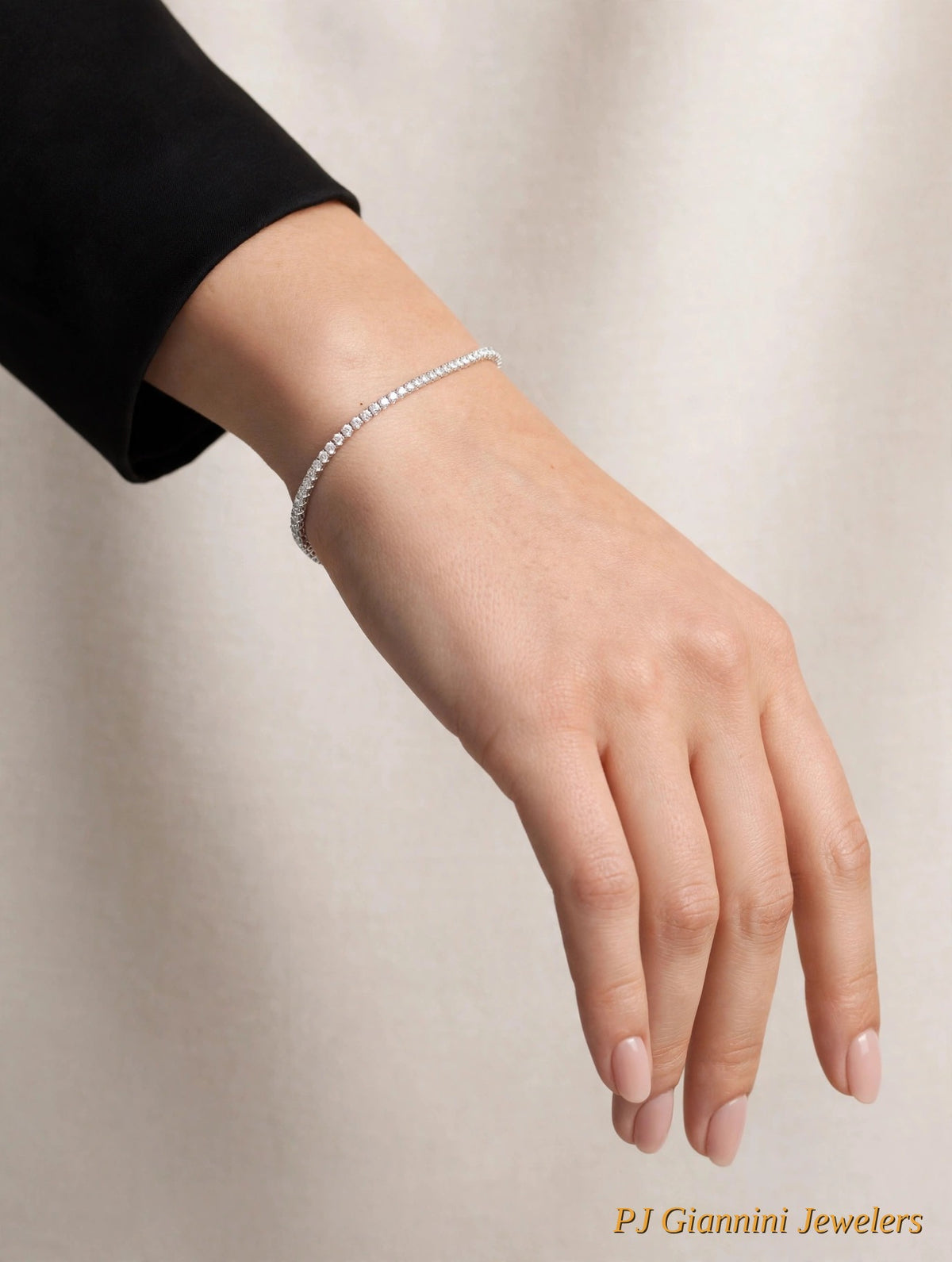 14K White Gold Lab-Grown Diamond Tennis Bracelet — 7 in, Box Clasp